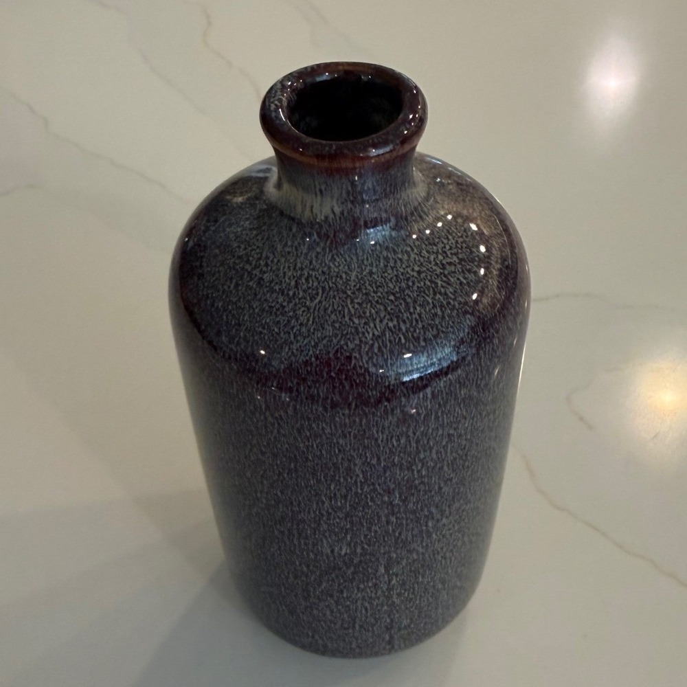 Bloomingville Purple Blue Reactive Glaze Stoneware Vase Scandinavian Decor